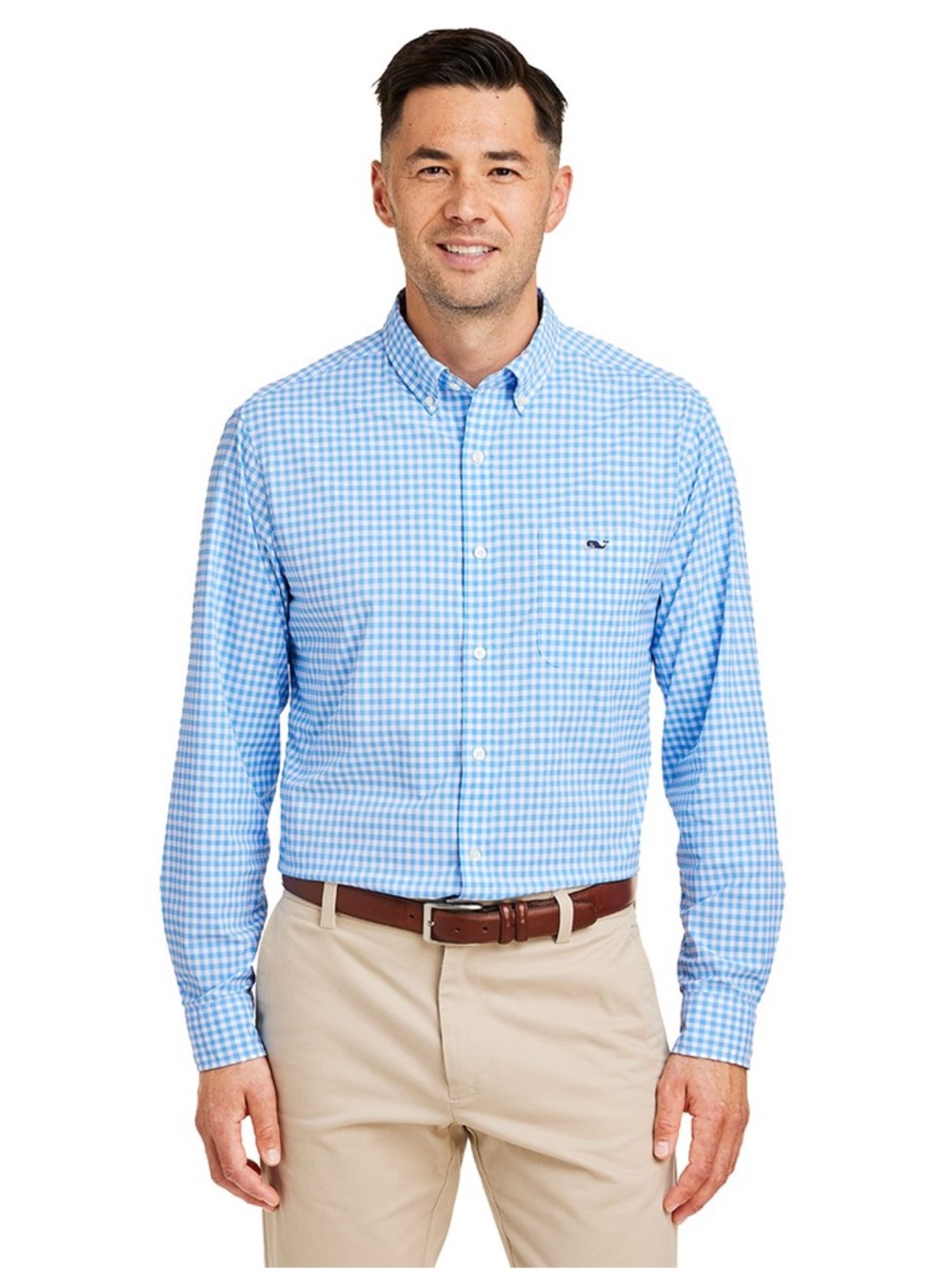 Vineyard Vines Blue Gingham Button-Down Dress Shirt